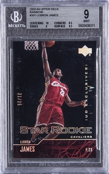 2003/04 Upper Deck Rainbow #301 LeBron James Rookie Card (#21/25) – BGS MINT 9